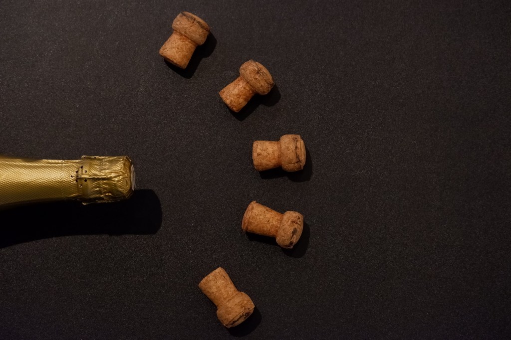 Kurk stoppers champagne stockfoto 